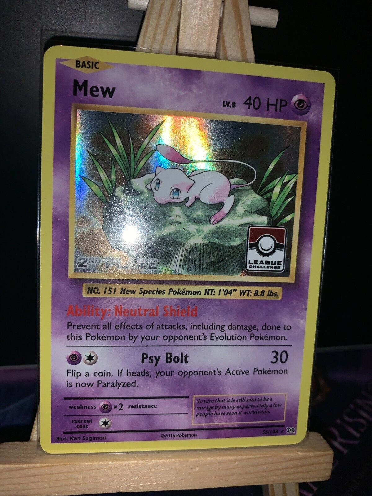 Mew 53/108 Evolutions 2nd Place Stamped League Promo Pokemon TCG Rare