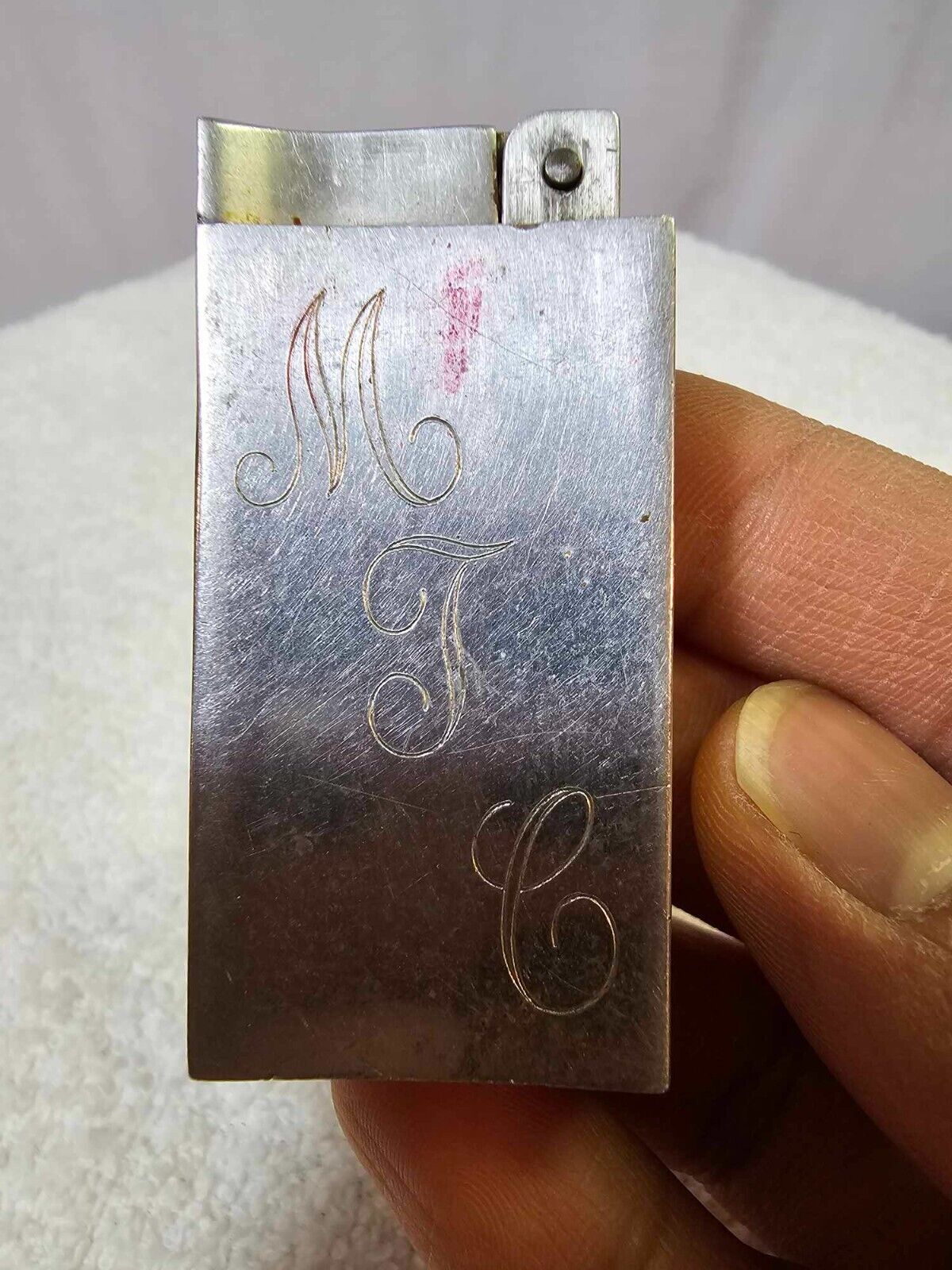  Antique Vtg Perfume Spray Lighter Shaped w/ Monogram - Not Tested