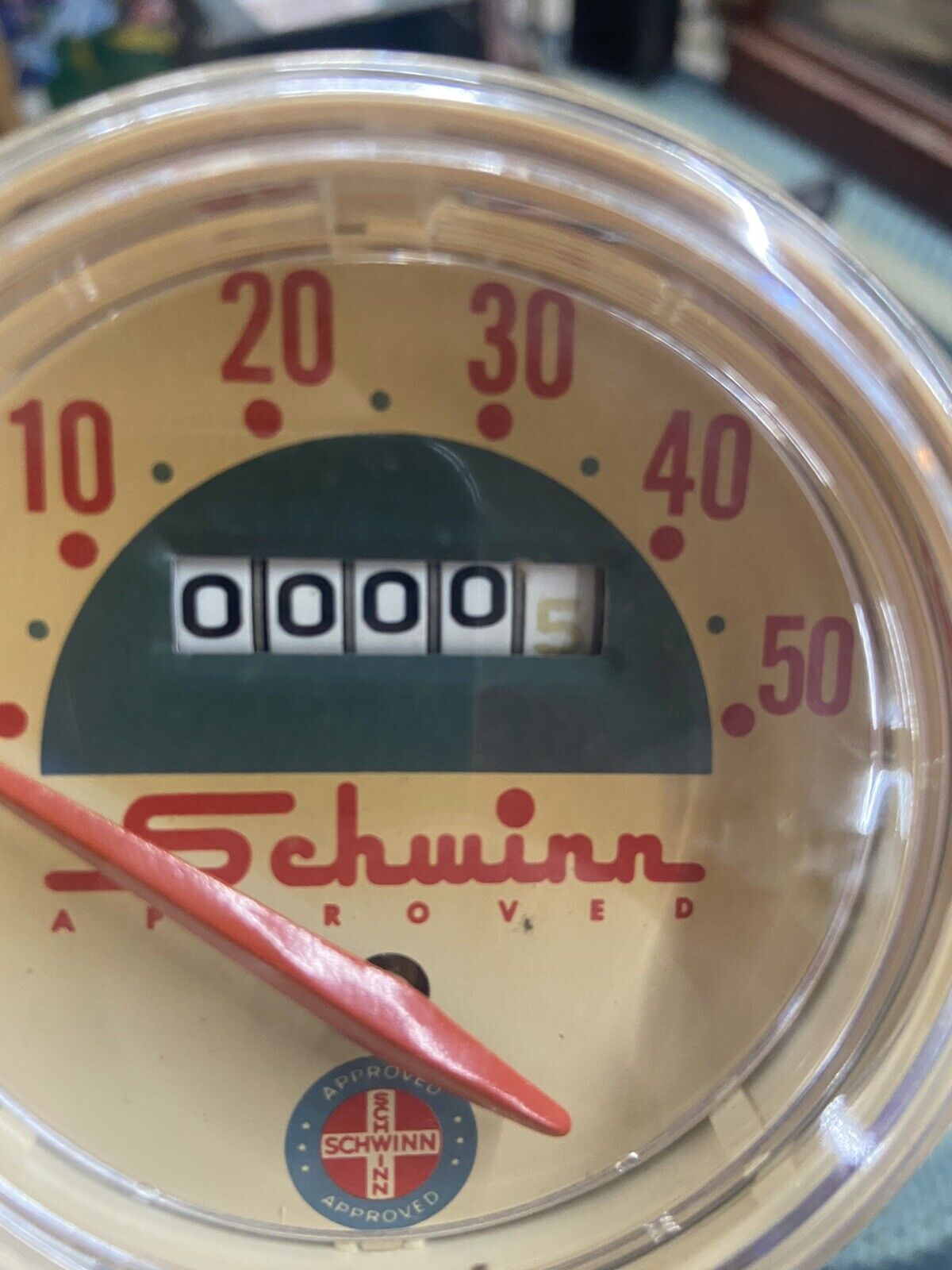 Vintage Schwinn Approved 50 MPH Speedometer White Face 1960s Complete