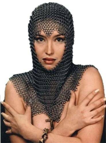Chainmail Mild Steel Coif Sexy Intimate New Women Hood Black Color