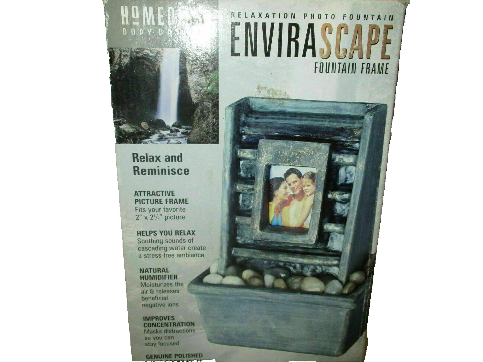 Homedics Envirascape Relaxation Photo Fountain Picture Frame 2\