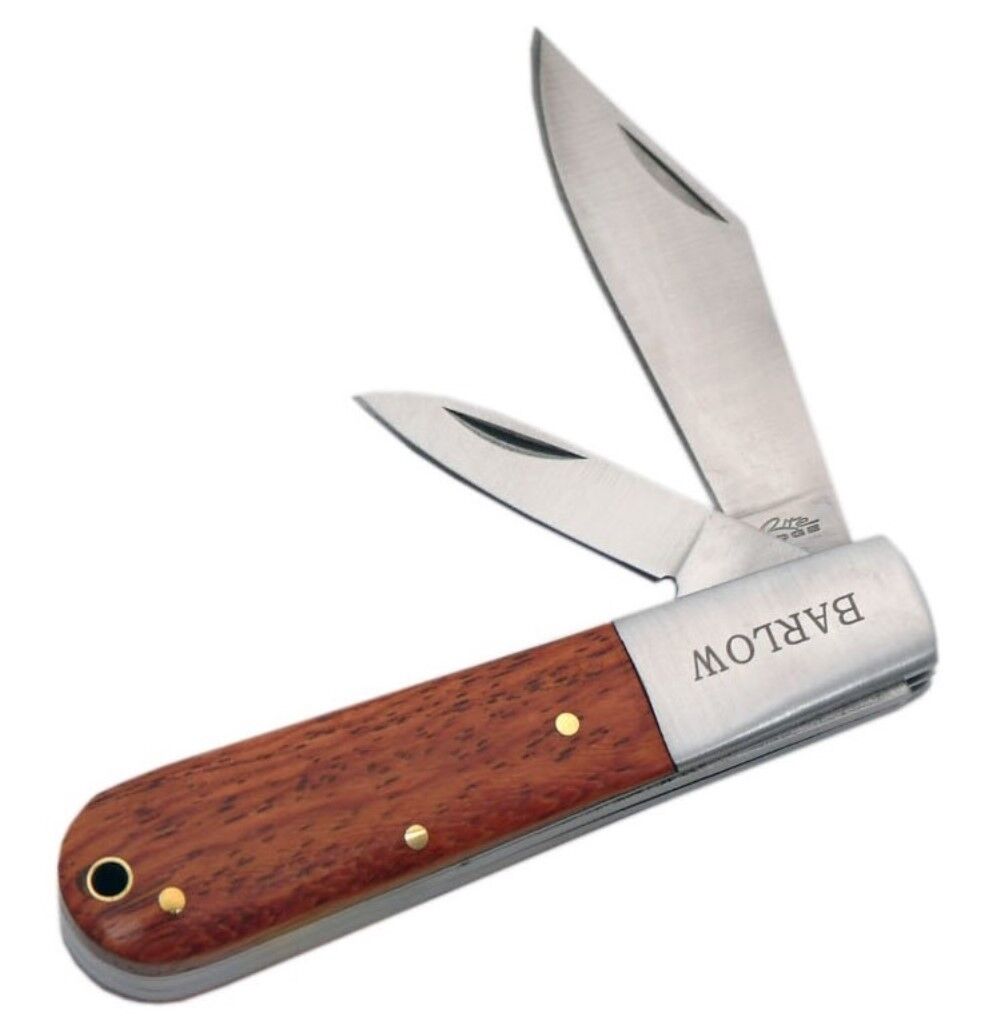 Nice Barlow Two Blade Pocket Knife Brown Wood Handle NEW  210601