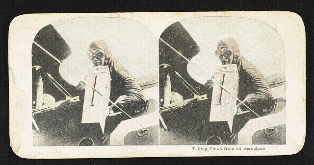 Taking views from an aeroplane c1900 Old Photo