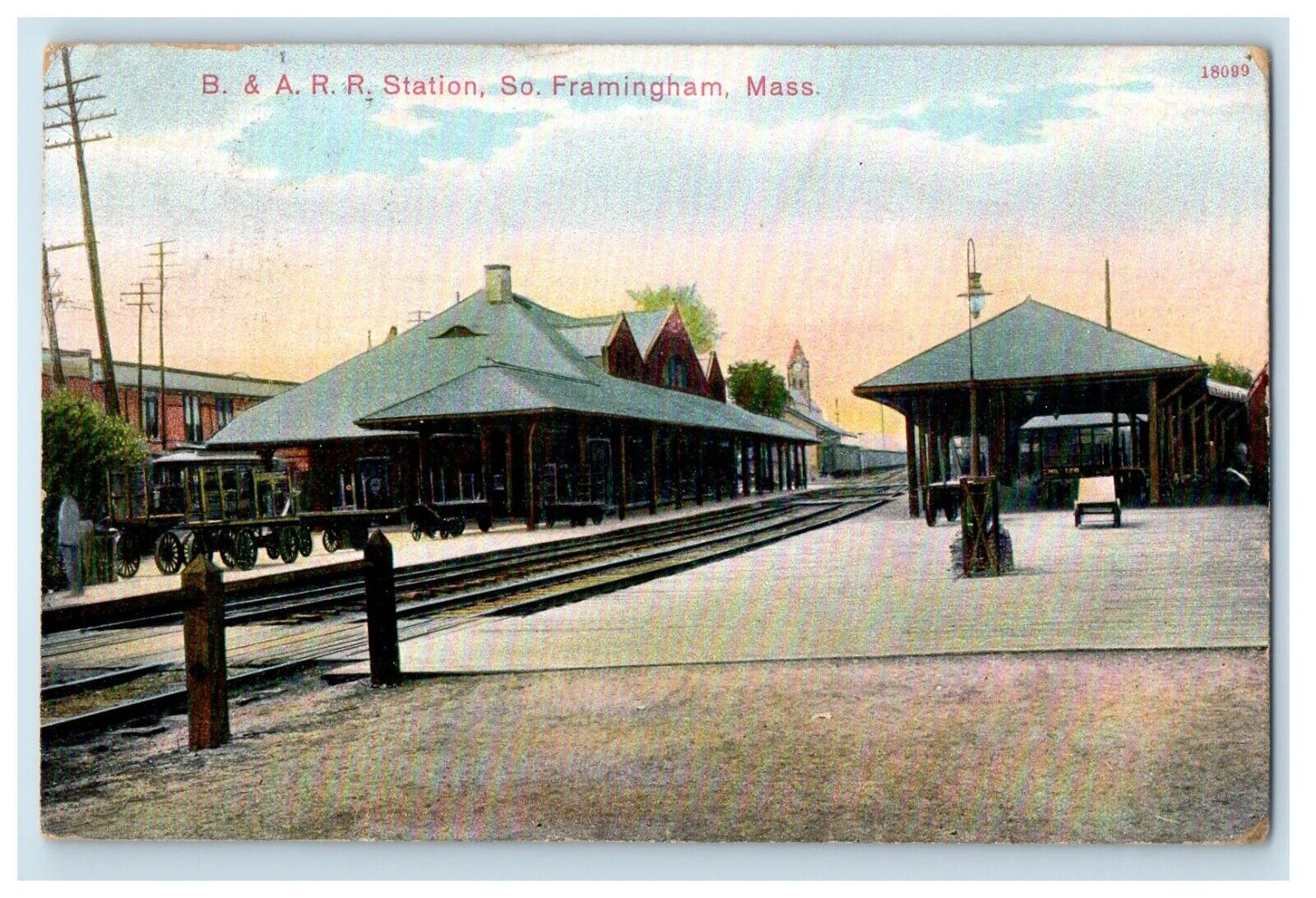 c1910\'s B. & A. R. R. Station South Framingham Massachusetts MA Antique Postcard