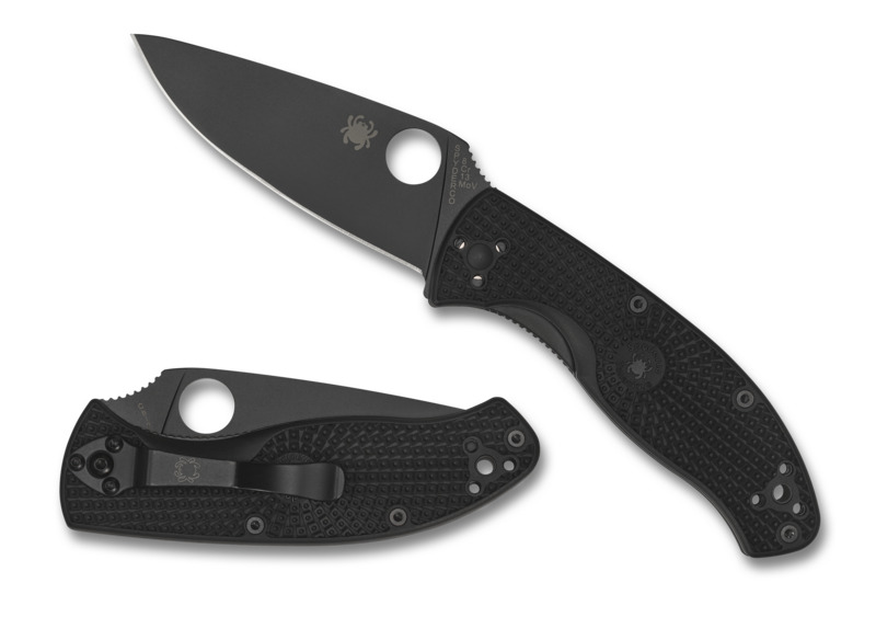 Spyderco Tenacious Lightweight Knife Black FRN Handle Plain Black Blade C122PBBK