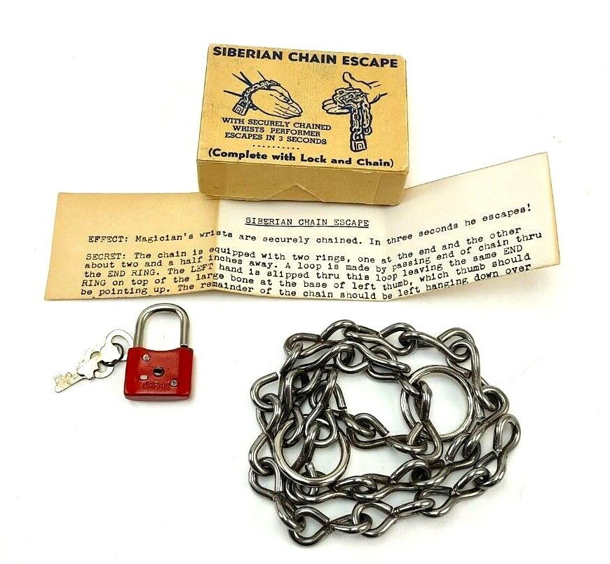 Siberian Chain Escape A Modern Magic Product In Original Box With Keys Vintage 