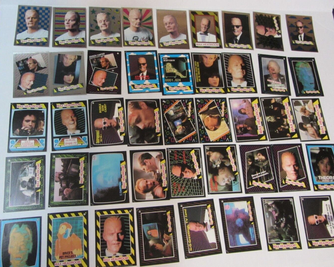 1986 Topps Max Headroom Complete 33 Card And 11 Foil Sticker Set Nice NM (A)