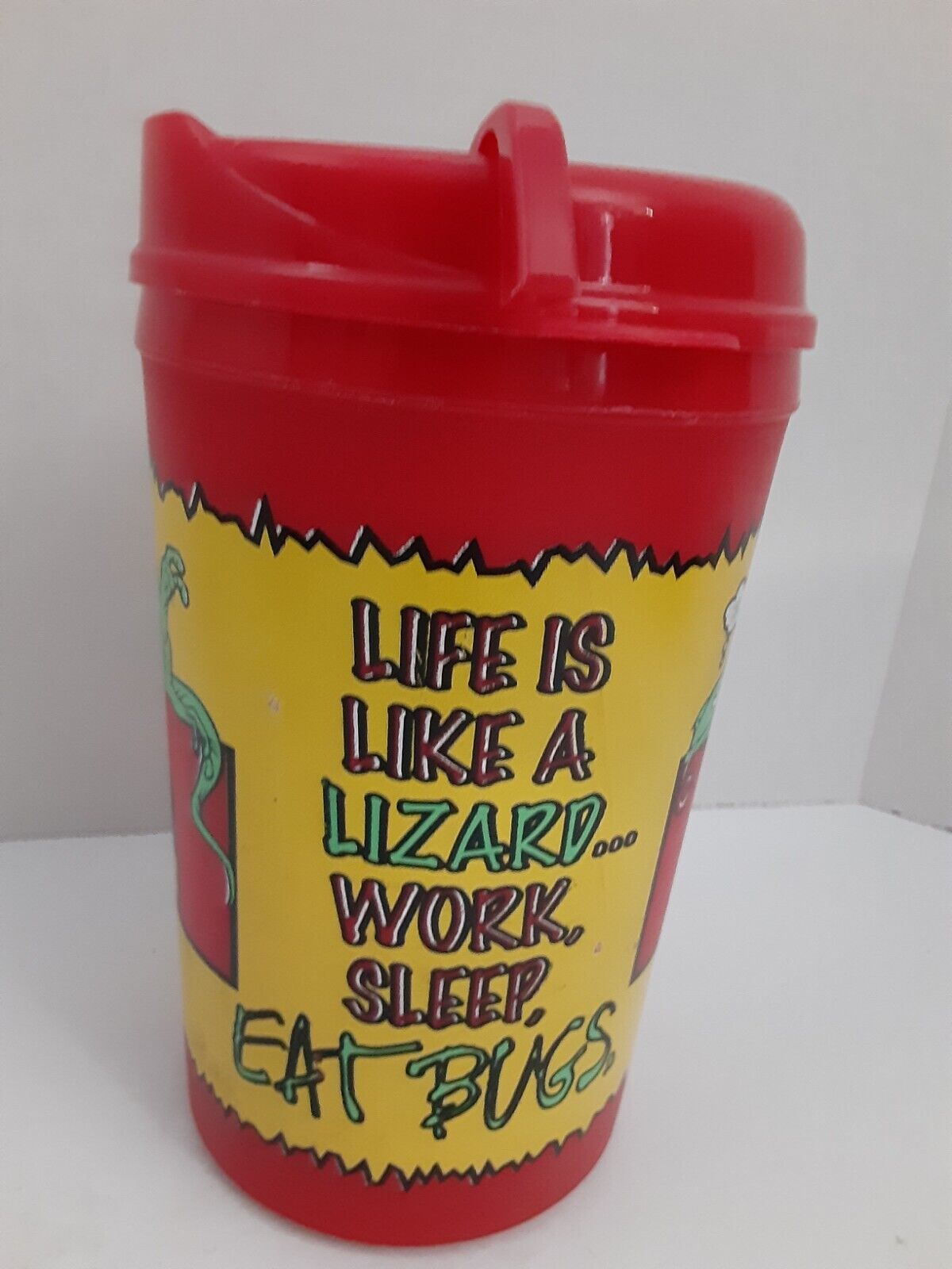 Casey’s General Store Insulated Mug 32oz W/Lid Red Aladdin Life Is Like Lizard