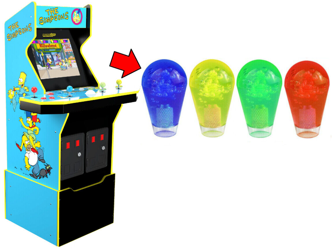 Arcade1up The Simpsons - Translucent Joystick Bat Tops (Blue/Yellow/Green/Red)