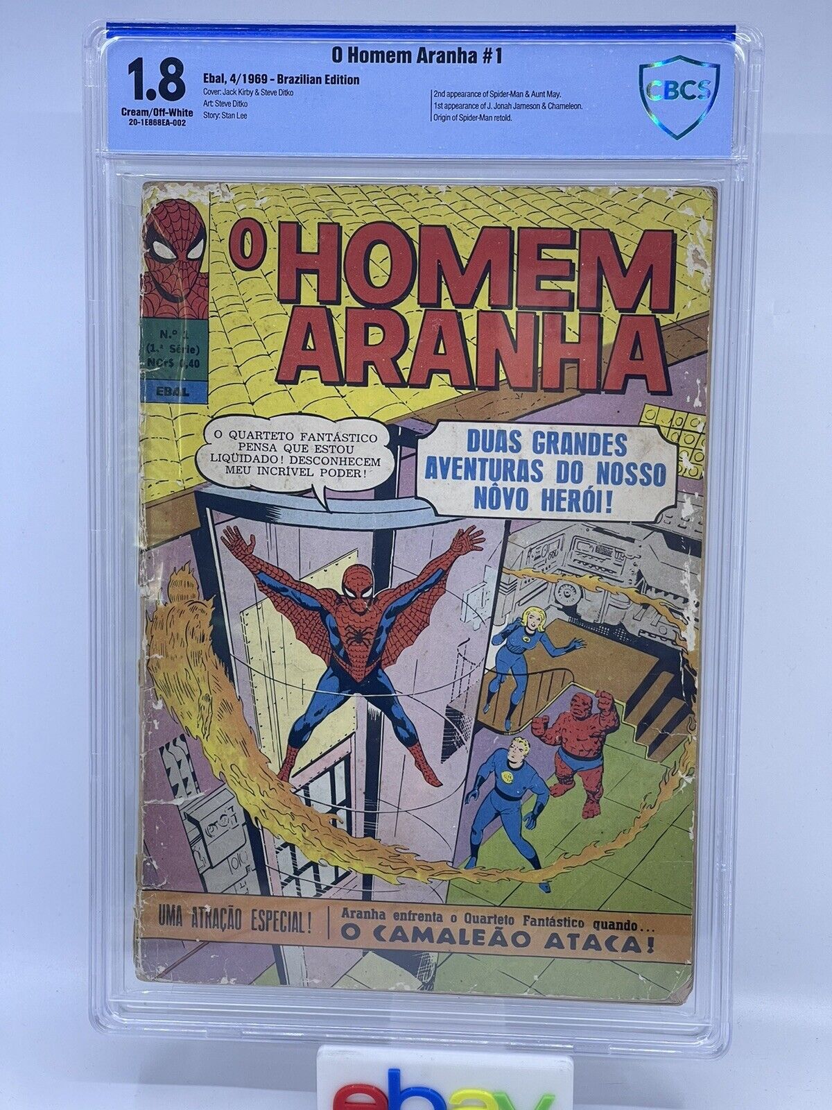 O Homem Aranha #1 April 1969 CBCS 1.8 Brazilian Amazing Spider-Man Rare graded