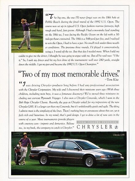1994 Chrysler LHS Original Advertisement Print Art Car Ad J916