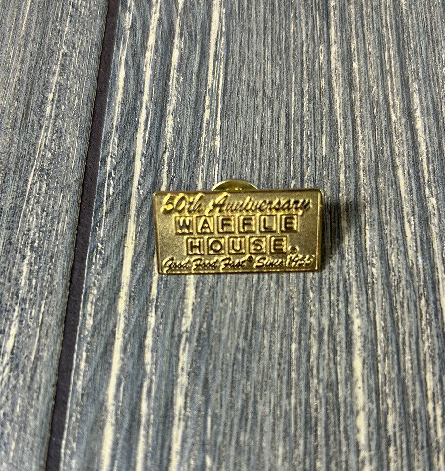 Vintage 50Th Anniversary Waffle House Good Food Fast Pin 1.25”