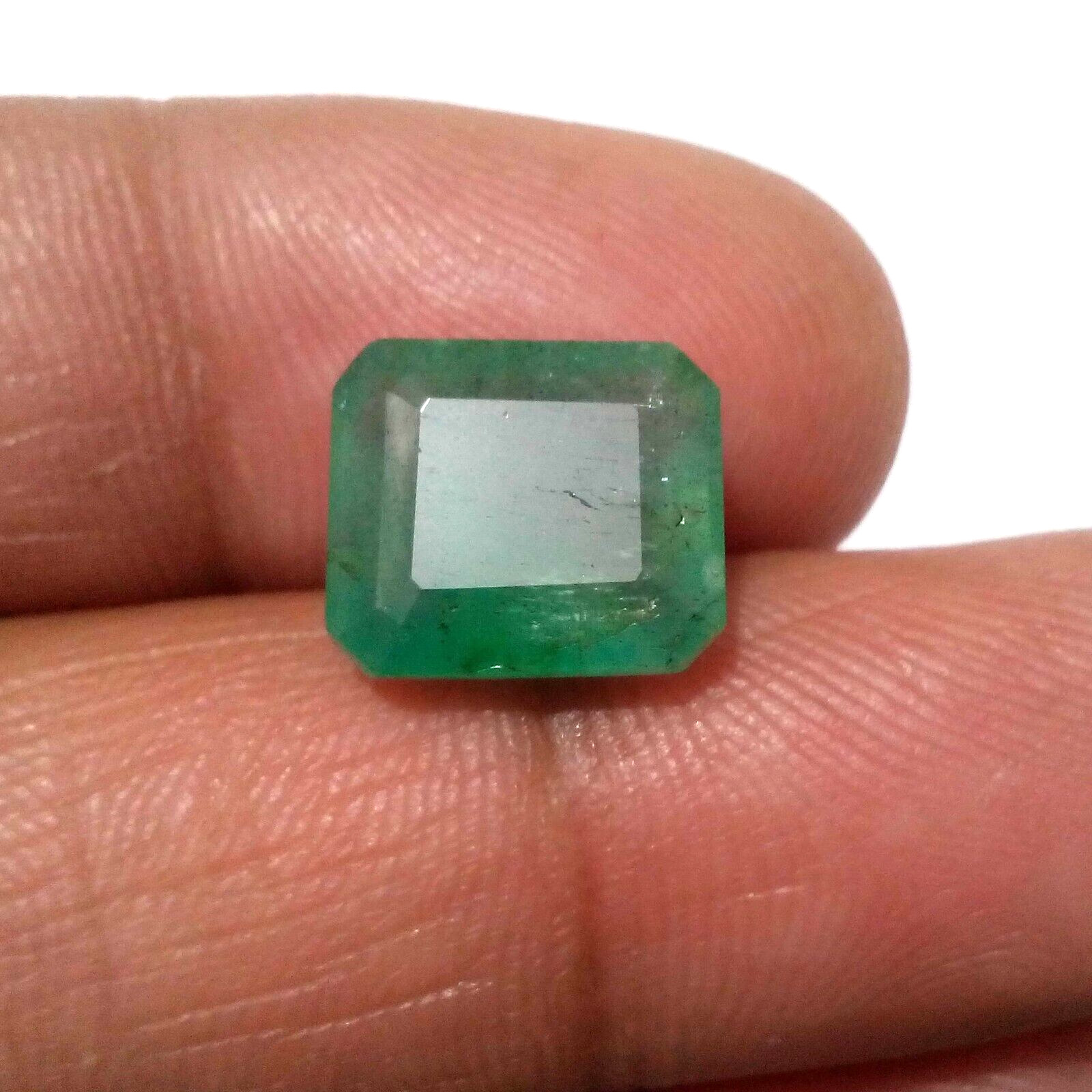 Unique Zambian Emerald Faceted Emerald 7.25 Crt Top Quality Green Loose Gemstone