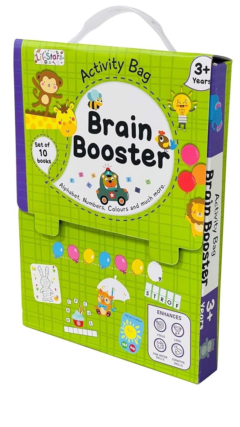 Brain Booster Activity Bag for Kids & Children, Set of 10 Books, Combo Pack