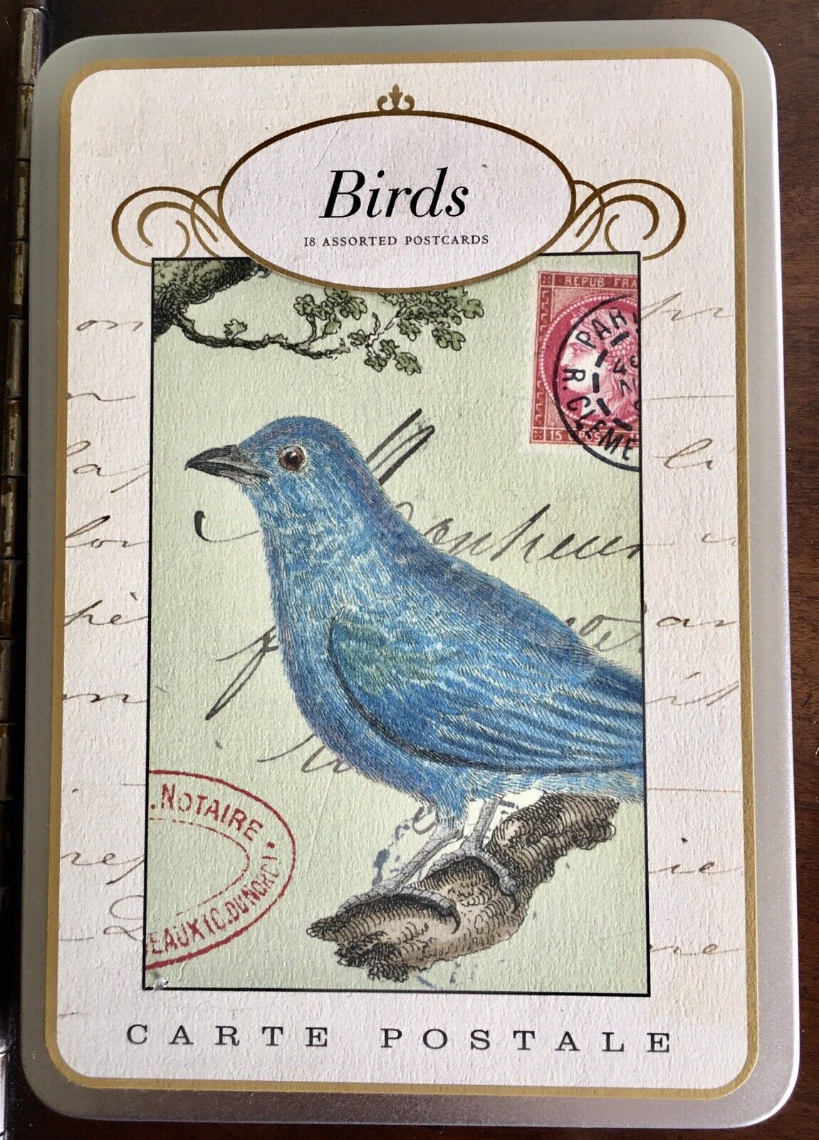Carte Postale Cavallini & Co Birds 16 Post Cards In Tin Box 16 Assorted Postcard