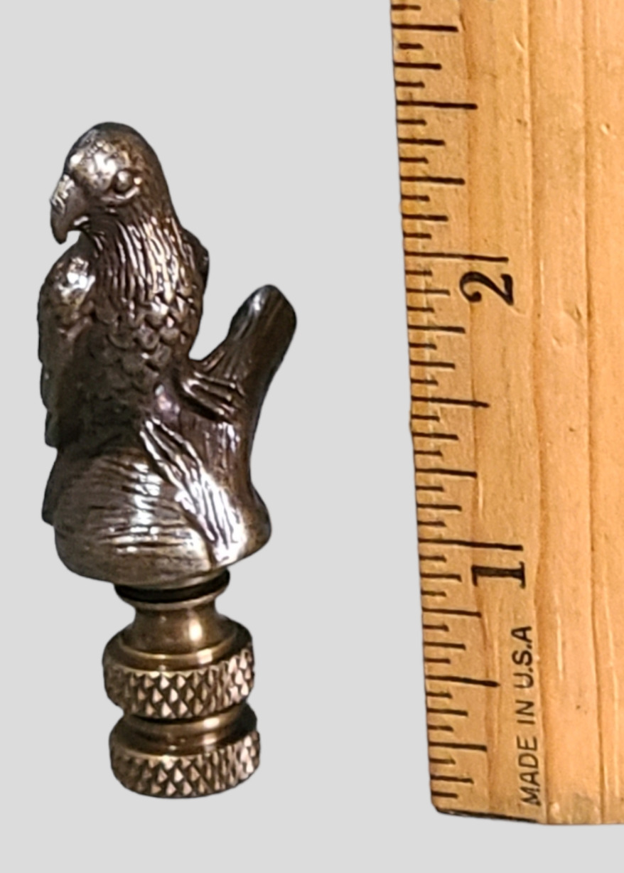 Antiqued Finish Brass Parrott Bird on a Perch Lamp Finial 2.5'' High  #S4