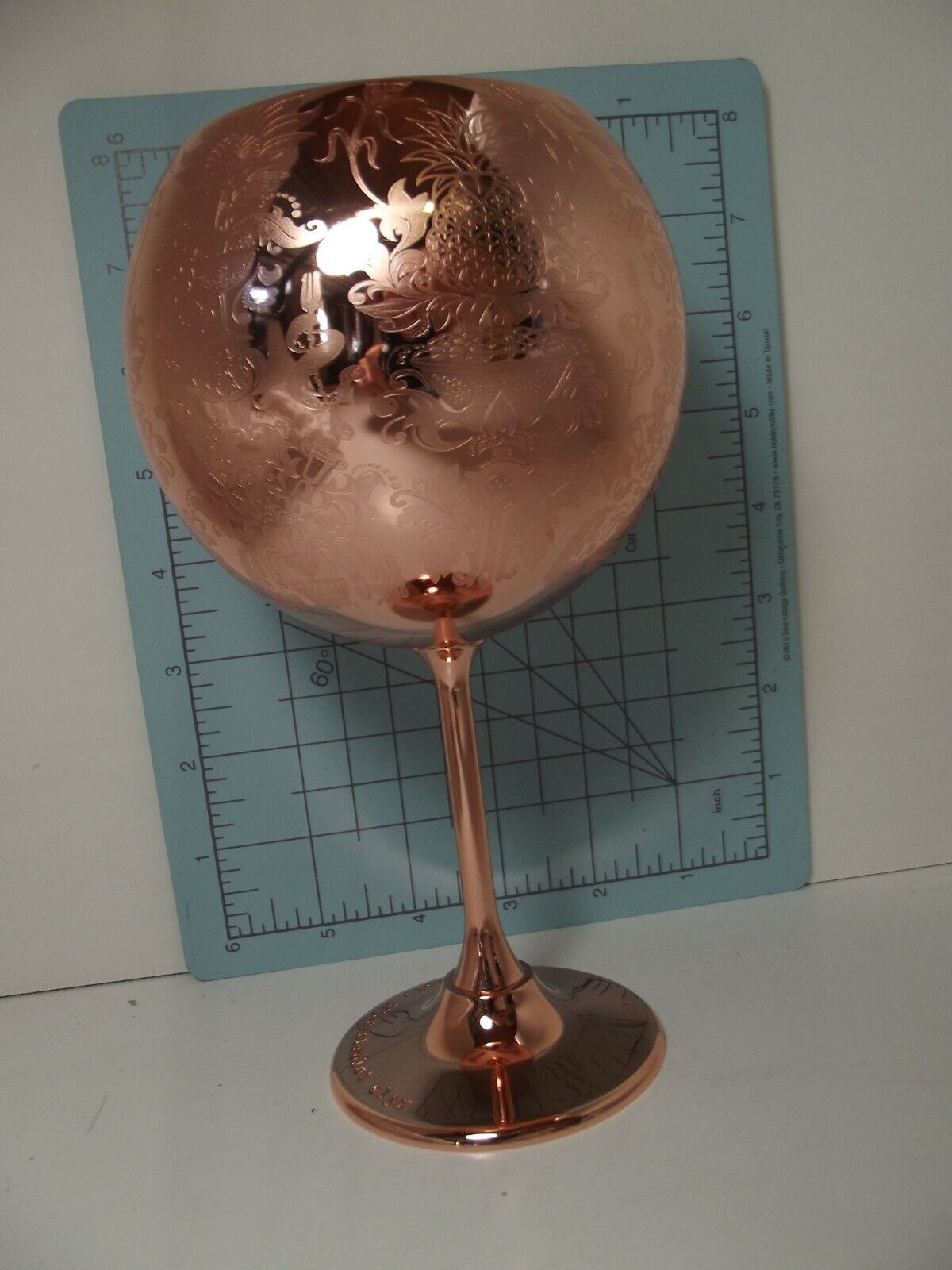 Absolut Elyx Copper  Balloon Cup Copa Vodka Mixed Drinks Damask  Design