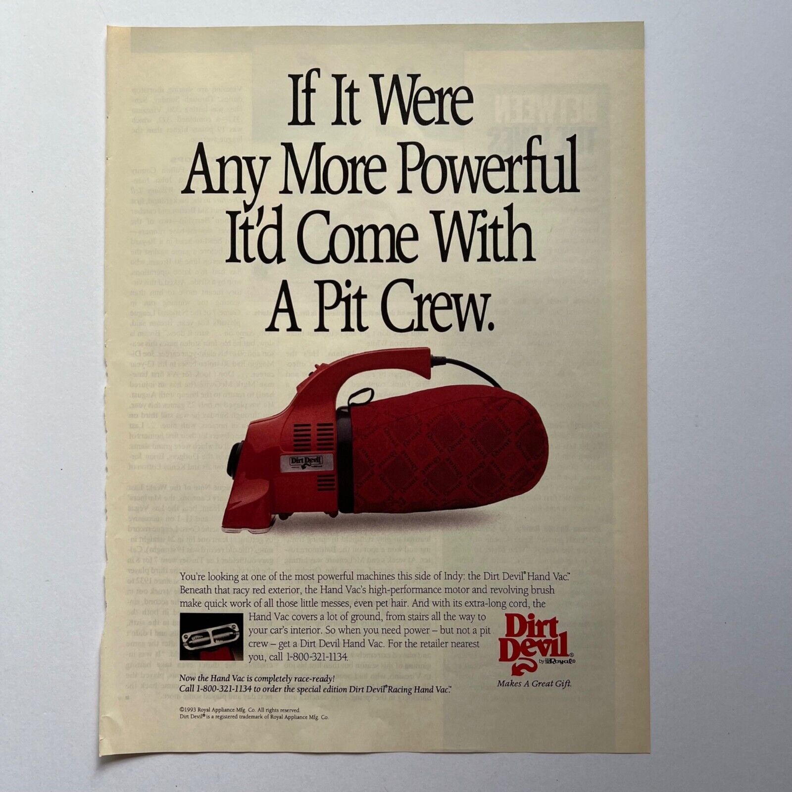Vintage Dirt Devil Hand Vac Magazine Print Ads 1993 Full Color Advertisement