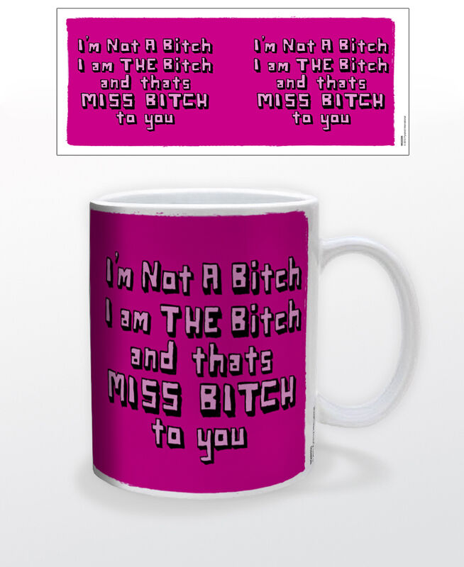 MISS B*TCH 11 OZ COFFEE MUG TEA CUP PINK QUEEN STRONG INDEPENDENT WOMAN FEMINIST
