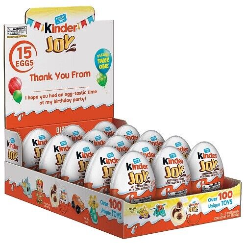 Kinder Joy Eggs, Cream And Chocolate Wafers With Toy Inside 10.5 Oz., 15 Eggs