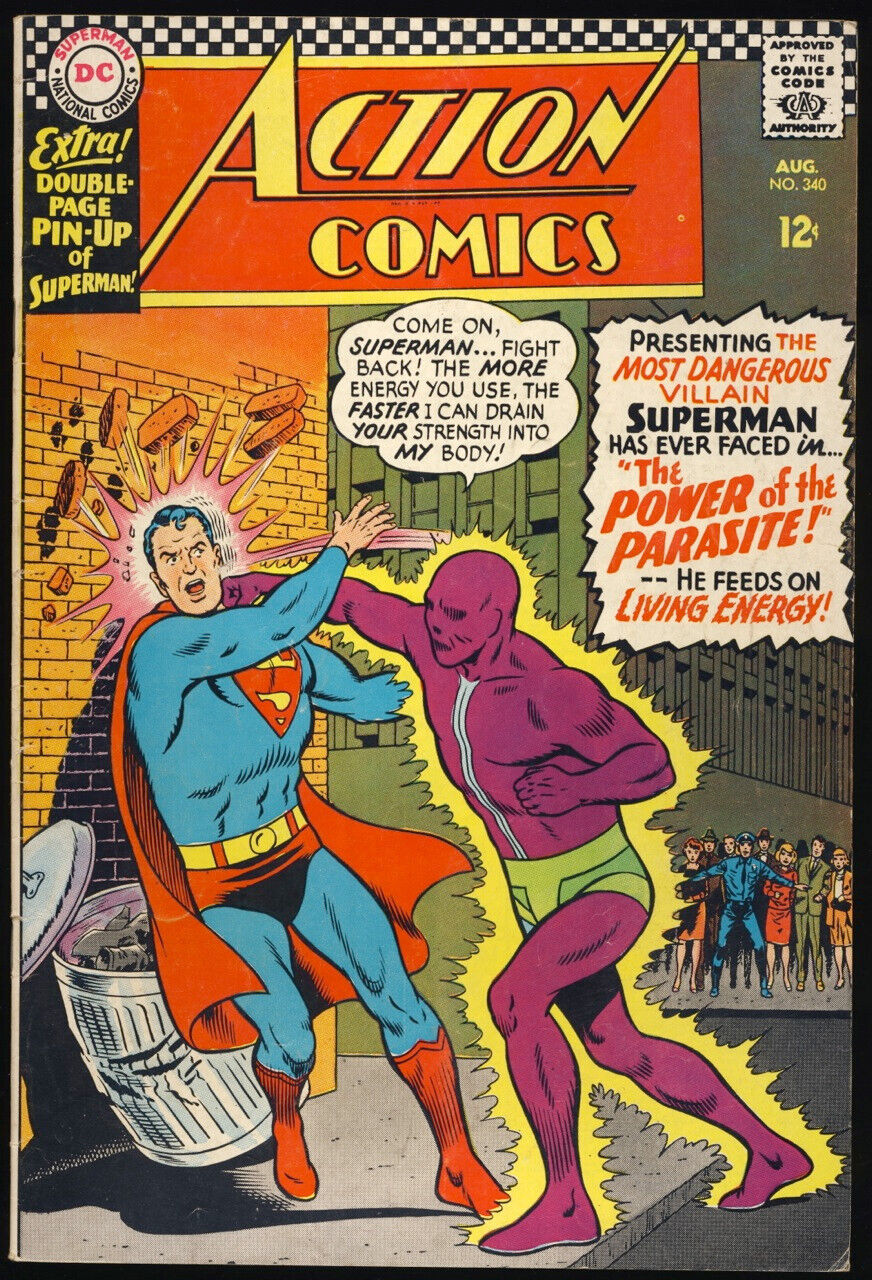 ACTION COMICS #340 1966 1ST APPEARANCE Of The PARASITE - CF POSTER IS PRESENT