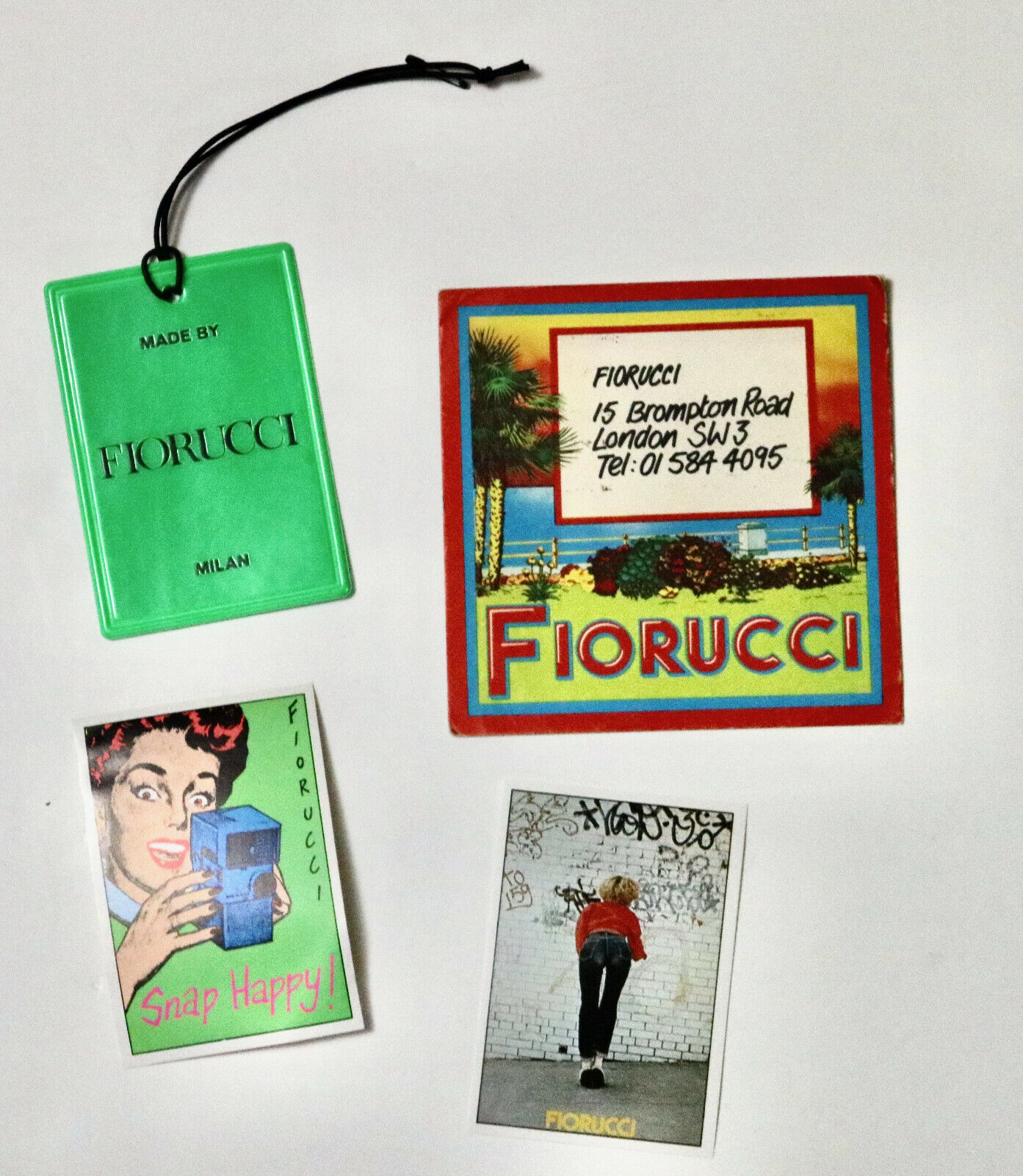 FIORUCCI ephemera lot set hang tag store card stickers