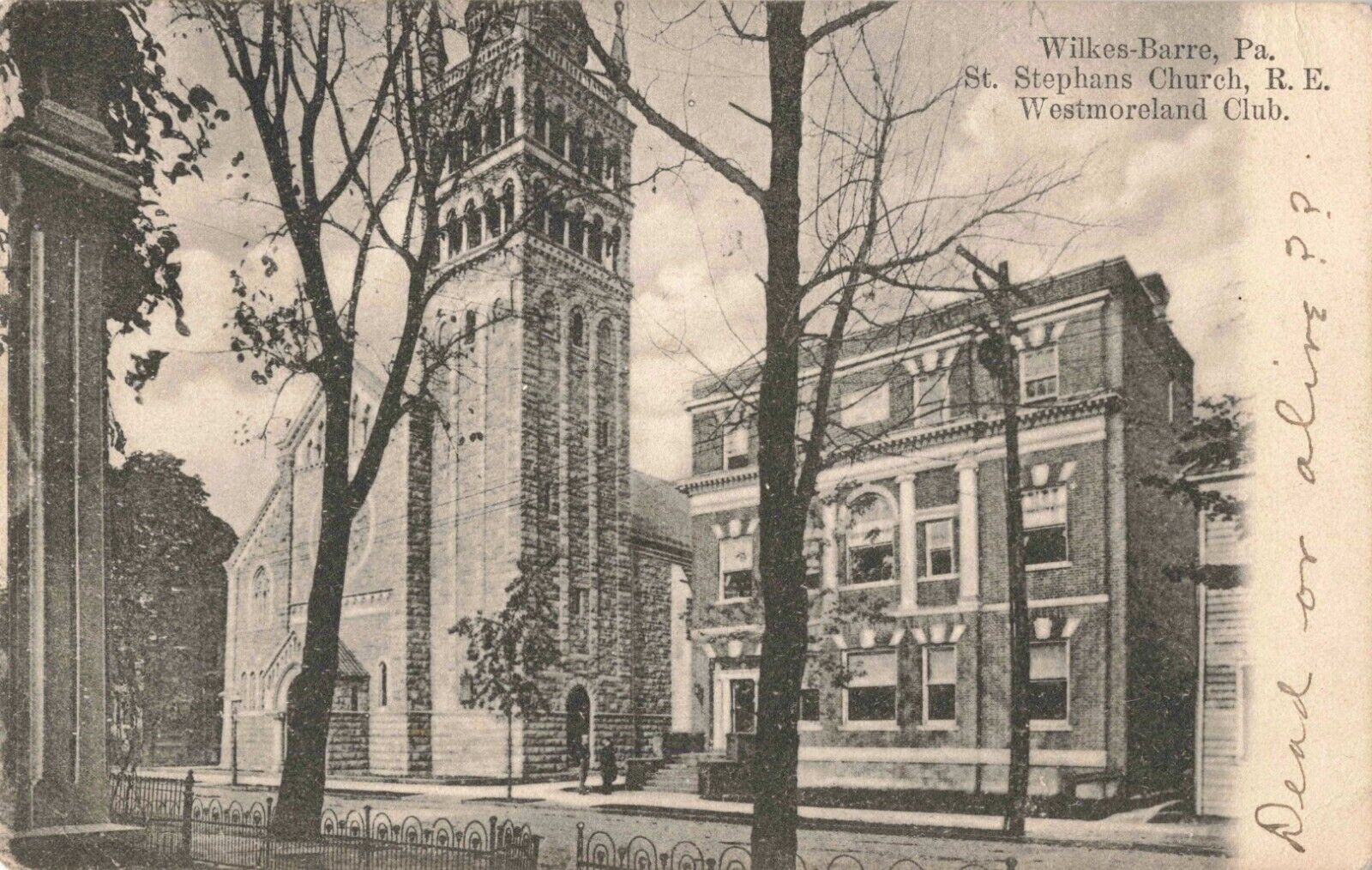 St. Stephens Church R. E. Westmoreland Club Wilkes-Barre Pennsylvania PA 1906 PC