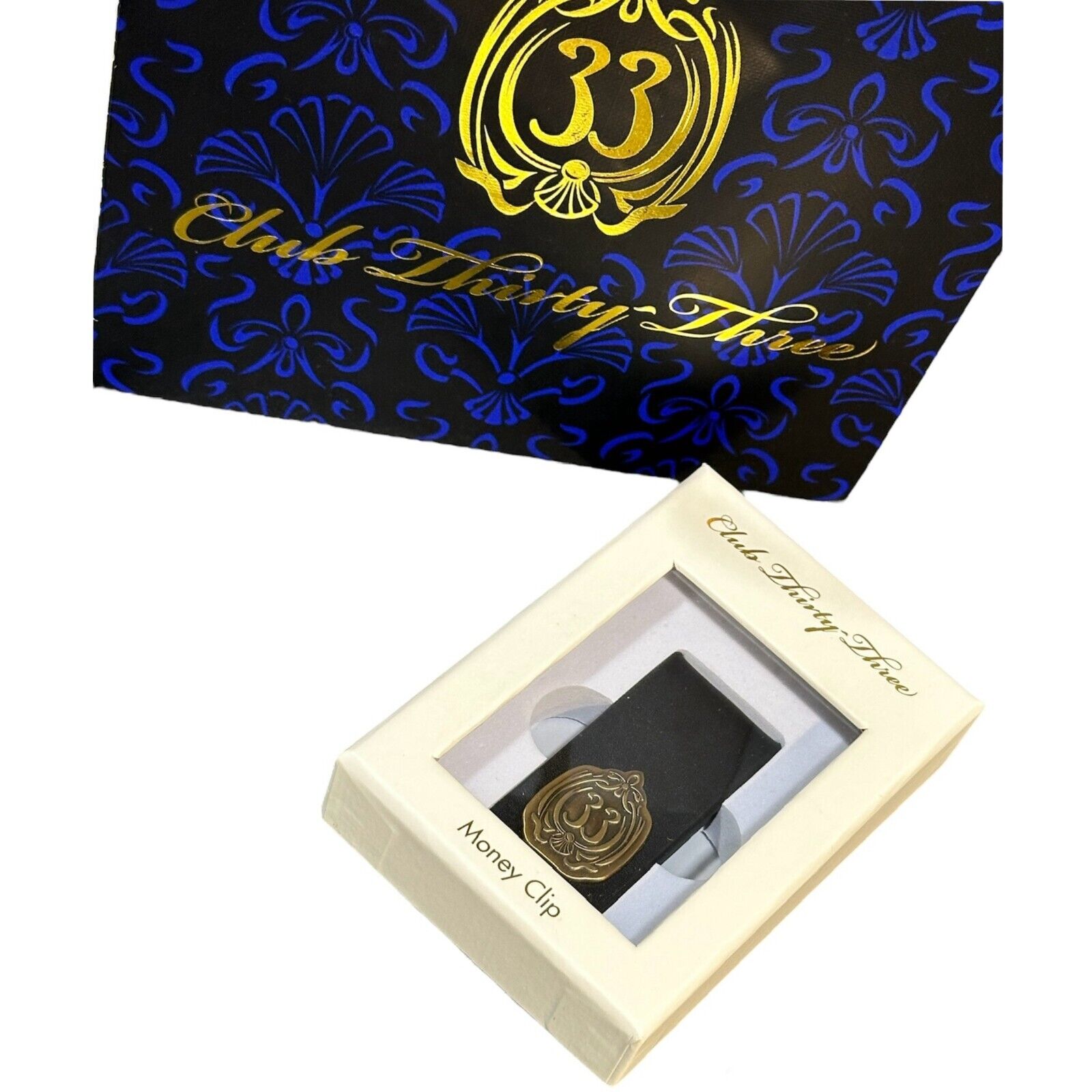 Wallet Money Clip Leather Card Holder Rare VIP Collectible Disneyland Club 33