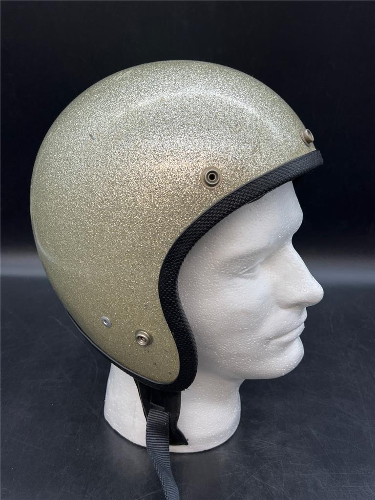 Vintage 1968 Snell Memorial SW 500 Glitter Open Face Race Motorcycle Helmet