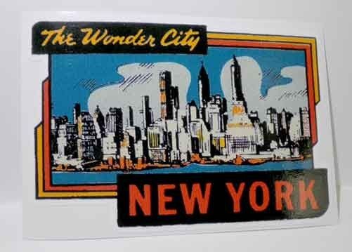 New York City Vintage Style Travel Decal / Vinyl Sticker, Luggage Label