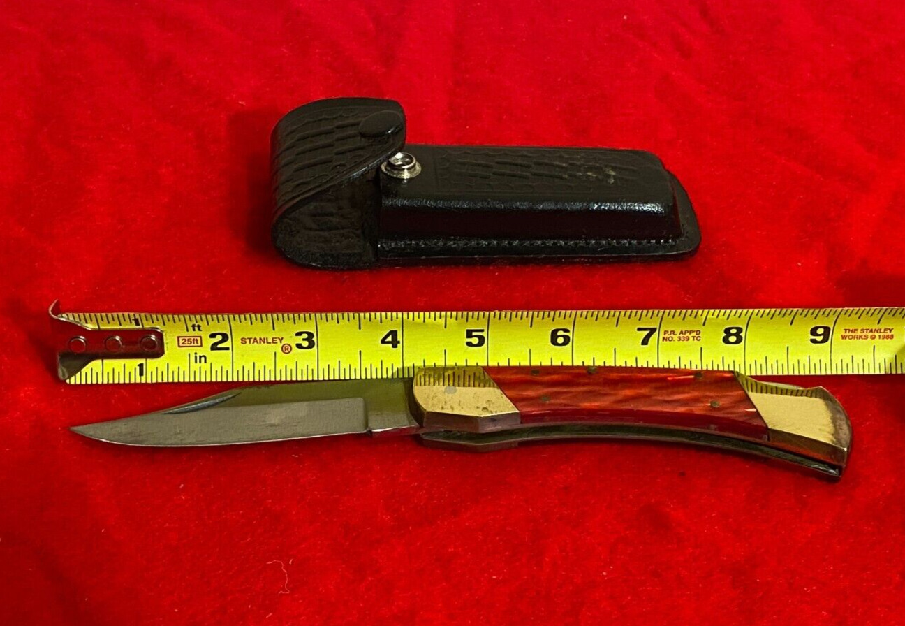 Vintage Folding Hunting Knife with Sheath ak-36