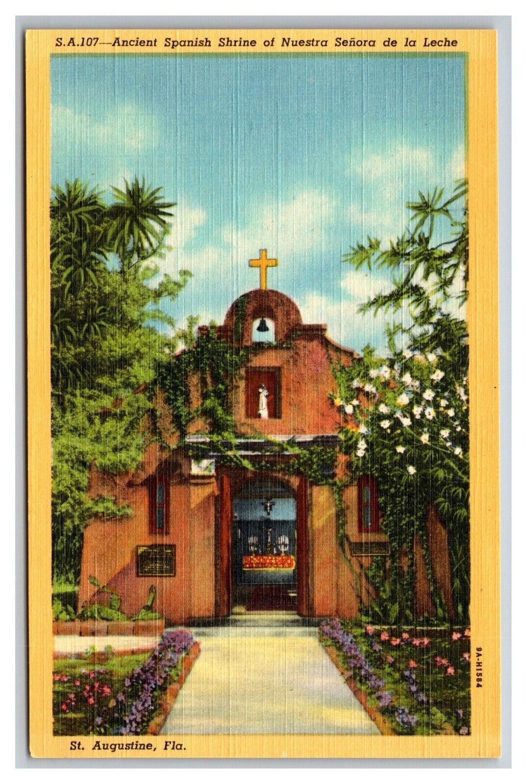 Postcard St Augustine Florida Nuestra Senora De La Leche Ancient Spanish Shrine