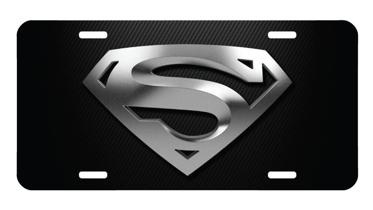 Superman Emblem - Gloss Aluminum Front Car Truck Tag License Plate