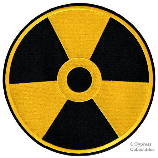 LARGE NUCLEAR RADIATION SYMBOL PATCH embroidered iron-on ZOMBIE WARNING SIGN