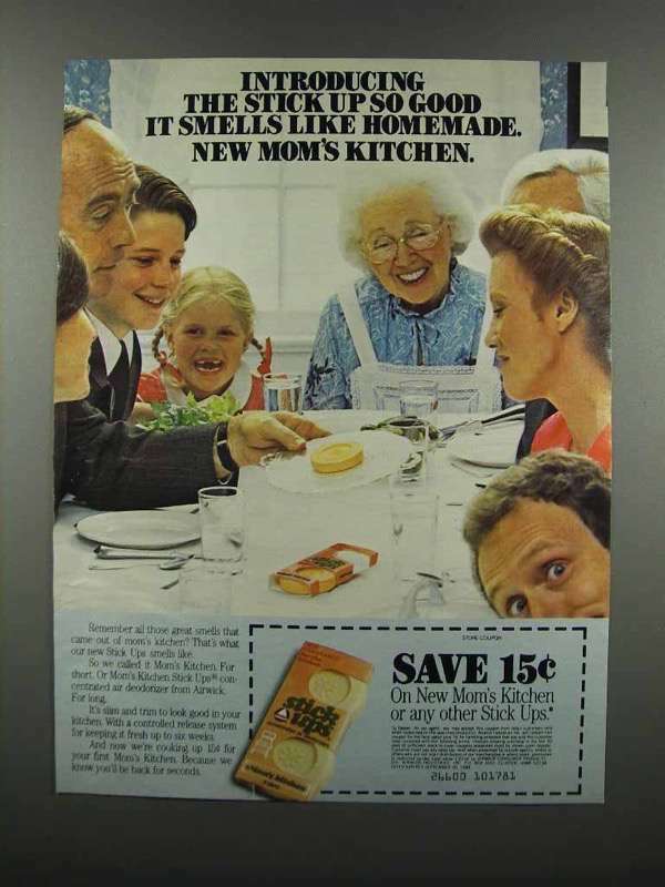 1983 Airwick Mom's Kitchen Stick Ups Ad - Homemade
