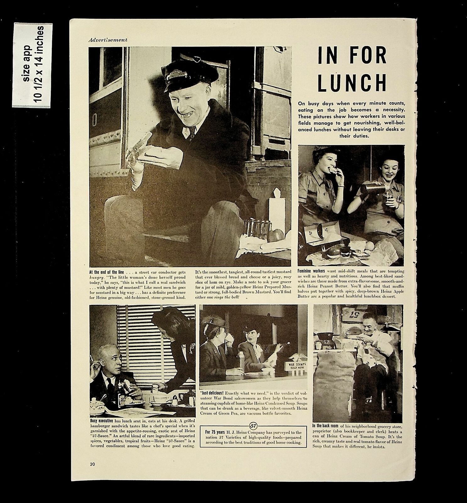 1945 Heinz 57 Co Prepped Foods Vintage Print Ad 9897