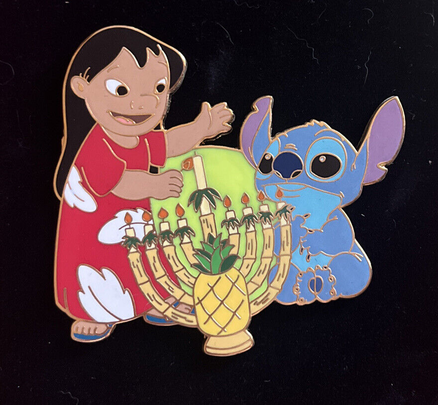 RARE JUMBO Disney Shopping Proof Series Pin Lilo & Stitch Hannukah  LE 500 NOC