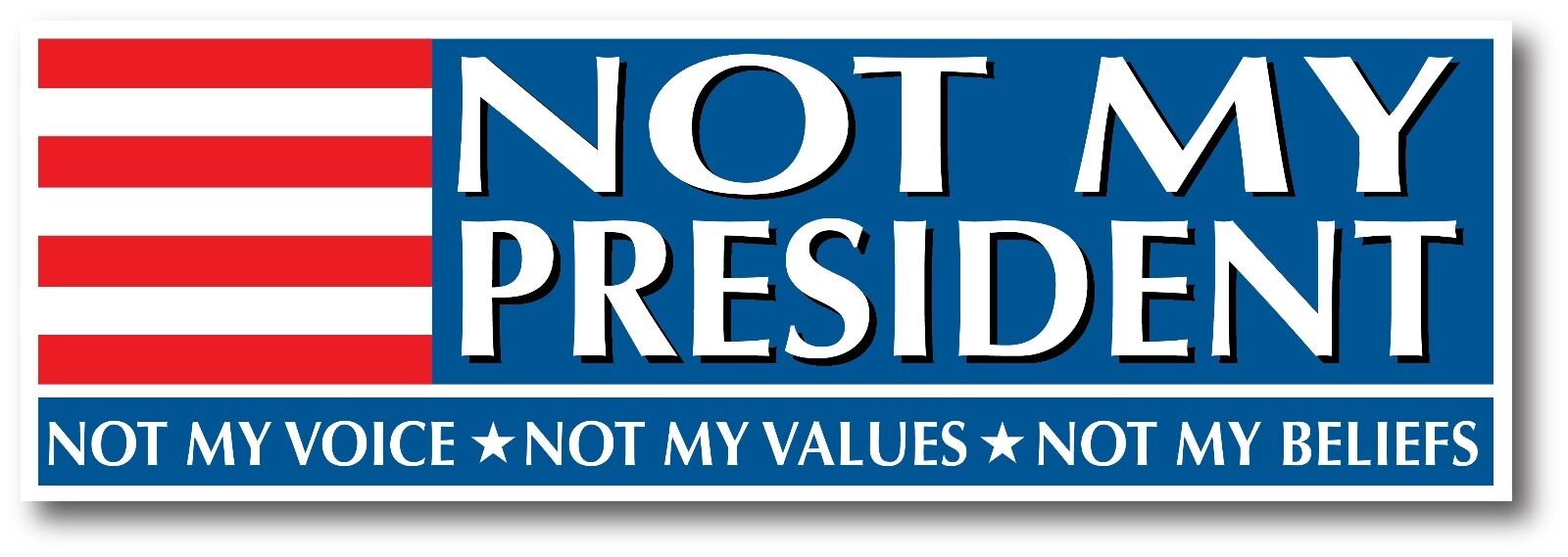 NOT MY PRESIDENT ANTI Biden Bumper Sticker Decal Pro Trump V4 - 8x2.5”
