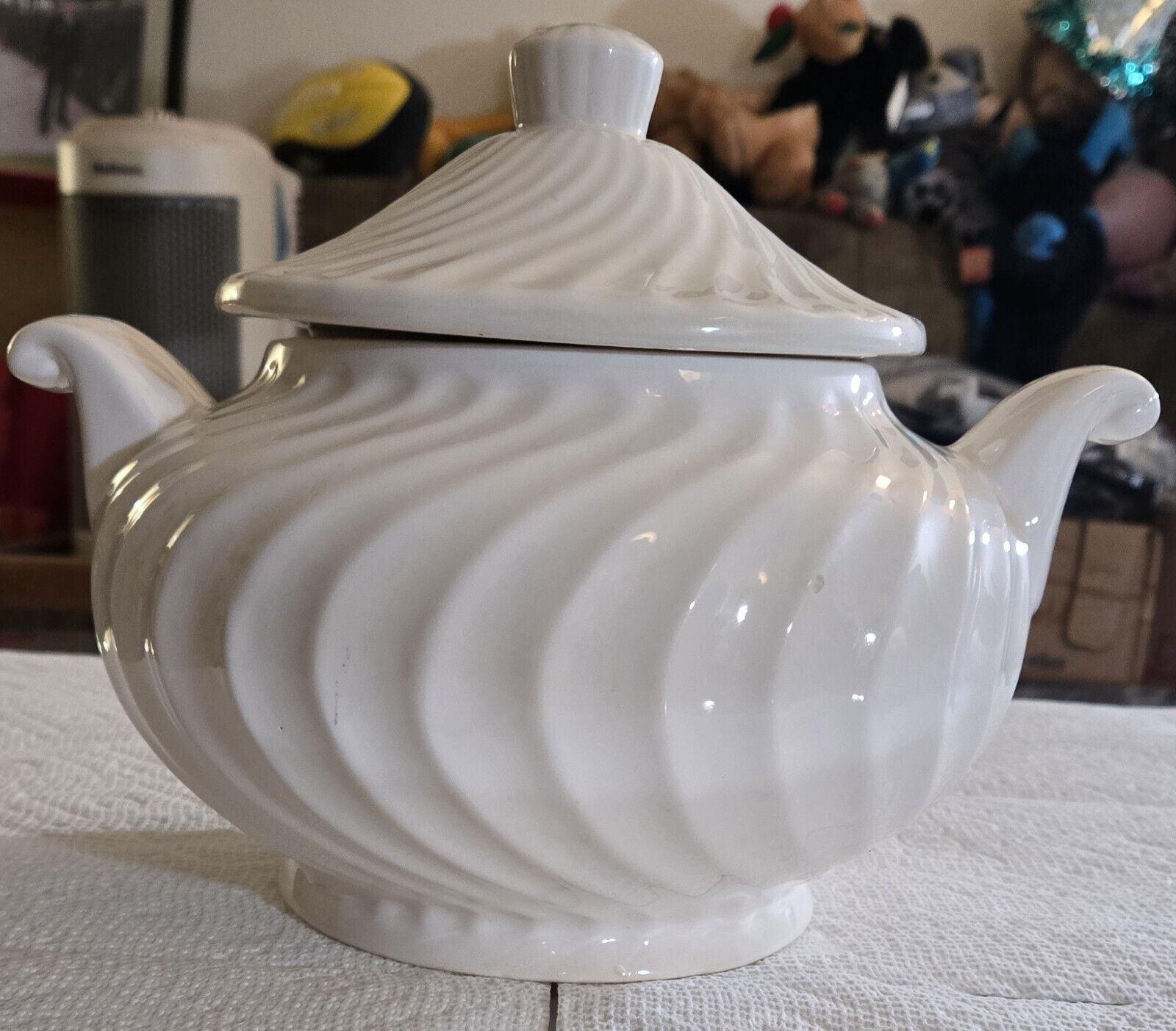 Vintage  White Soup Tureen With  Lid