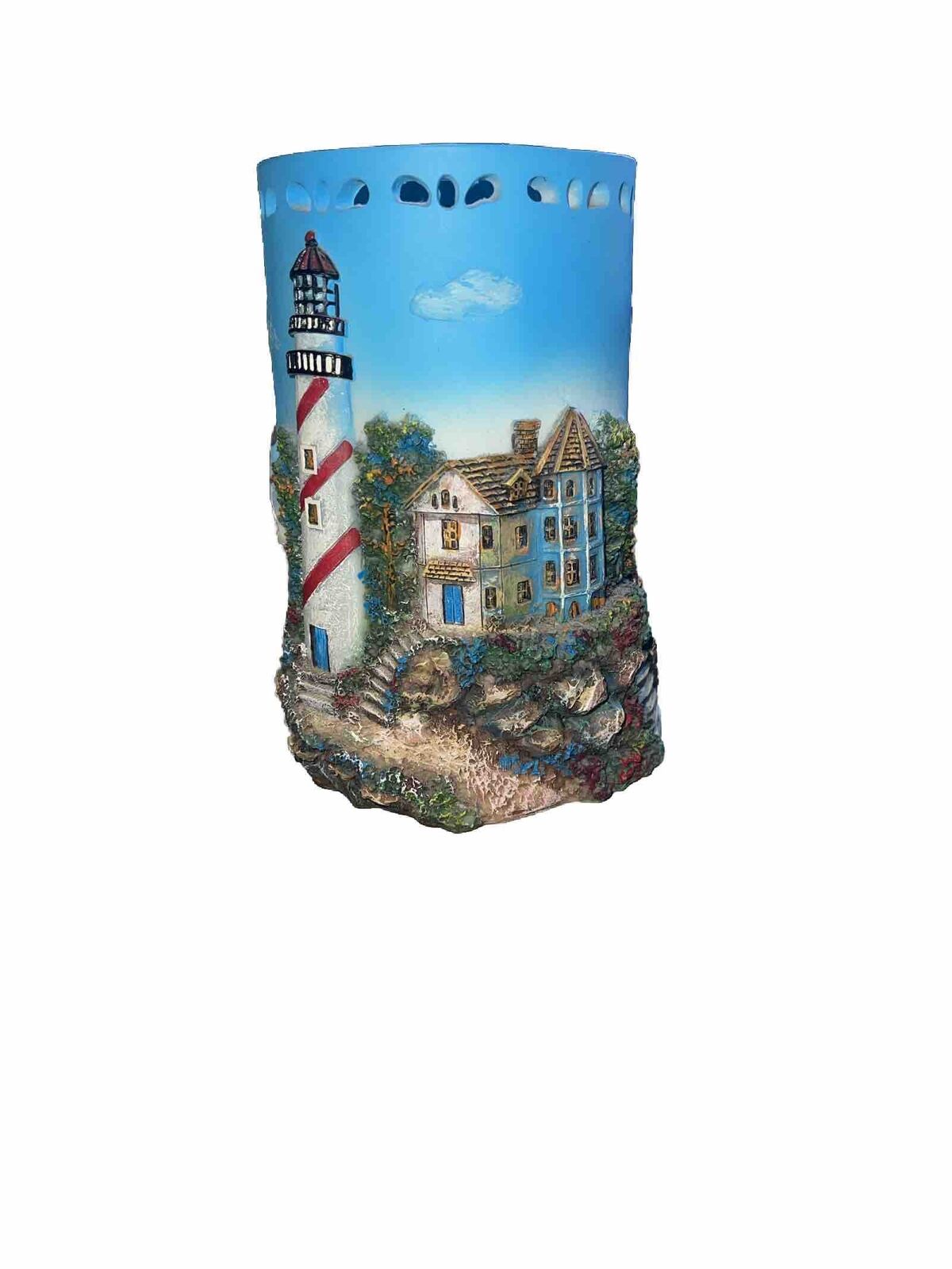 Blue Sky Clayworks Jupiter FL Lighthouse Candle Holder