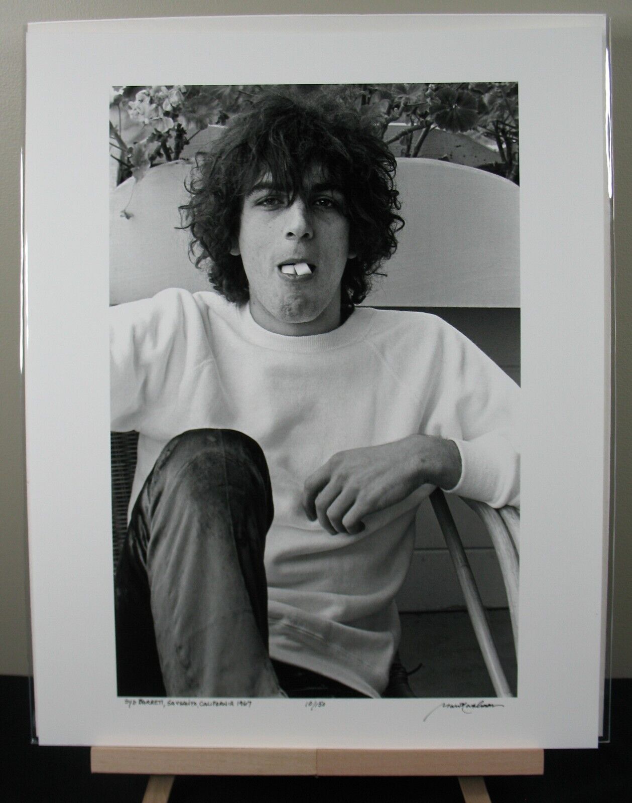Syd Barrett, Pink Floyd 1967 16x20 BW Photo Signed Baron Wolman LE #10 of 150