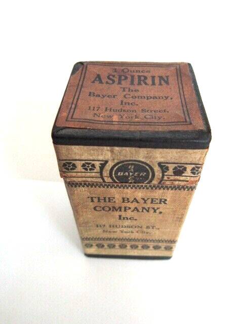 Antique Vintage c.1913 Very Rare Powder in a Box Bayer Aspirin - Museum Quality
