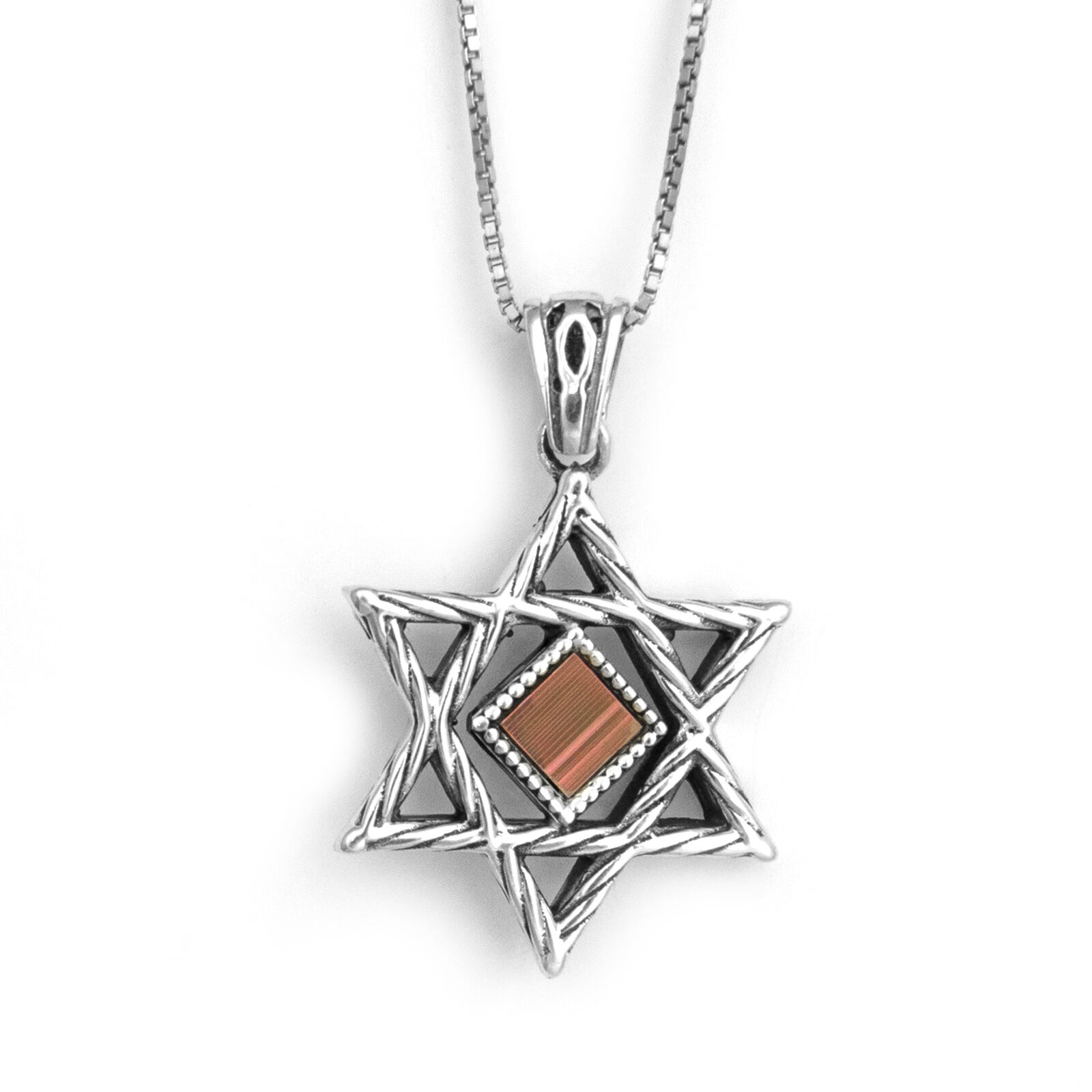 Pendant Star of David Nano Sim Old Jewish Bible TANAKH Sterling Silver Necklace