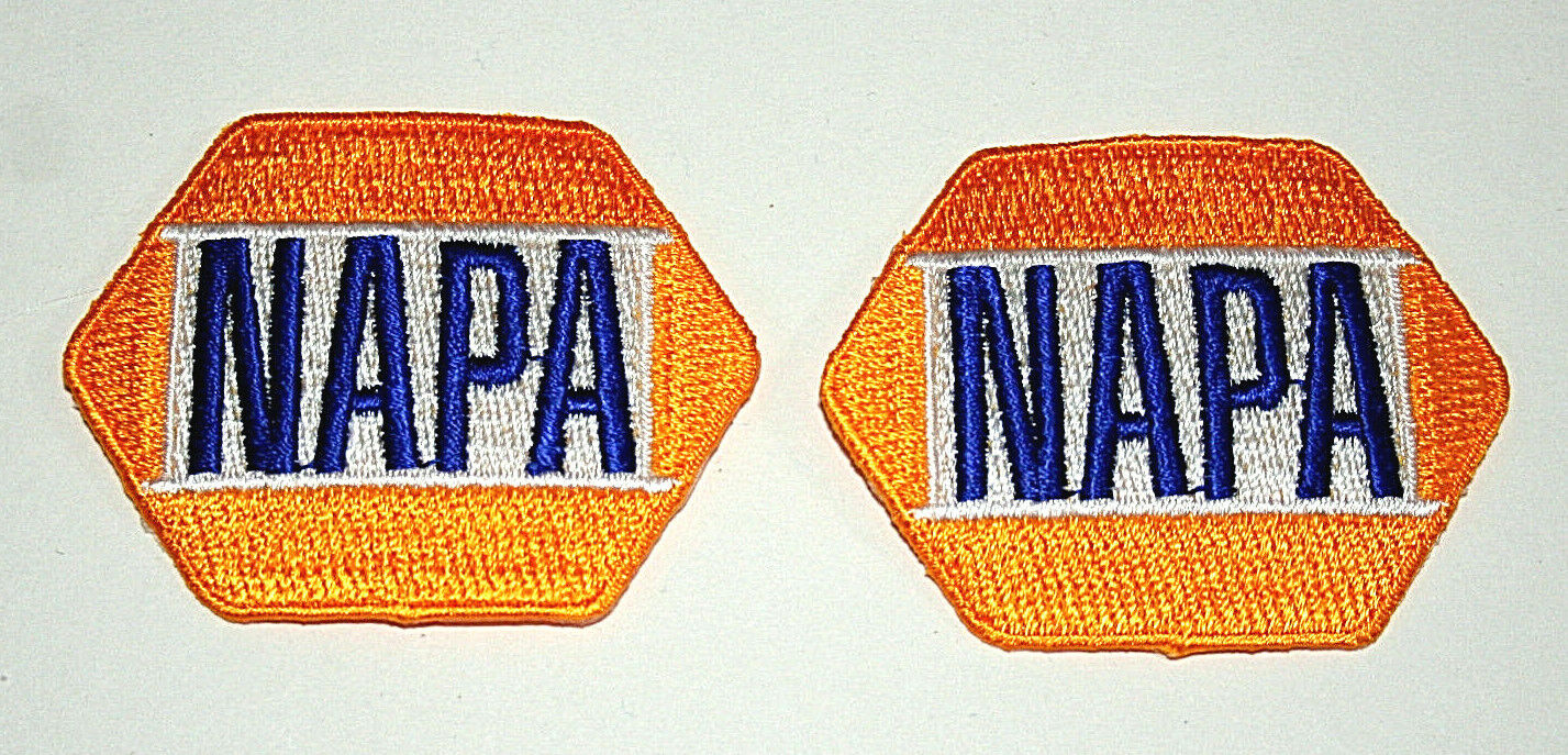 2 Yellow NAPA Auto Car Parts New NOS Cloth Advertising for Hat or Jacket Patch