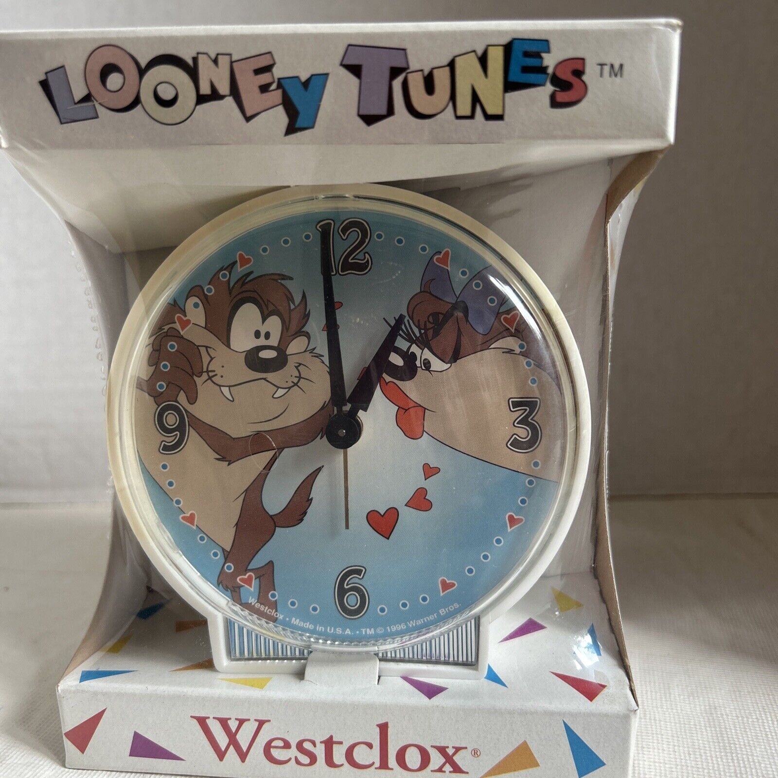 Looney Tunes Westclox  1994 Alarm Clock Tasmanian Devil In Love NIB USA