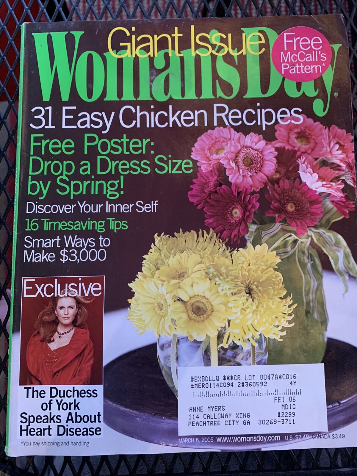 Woman’s Day Magazine March 8 2005 Duchess Of York Recipes Your Inner Self Home