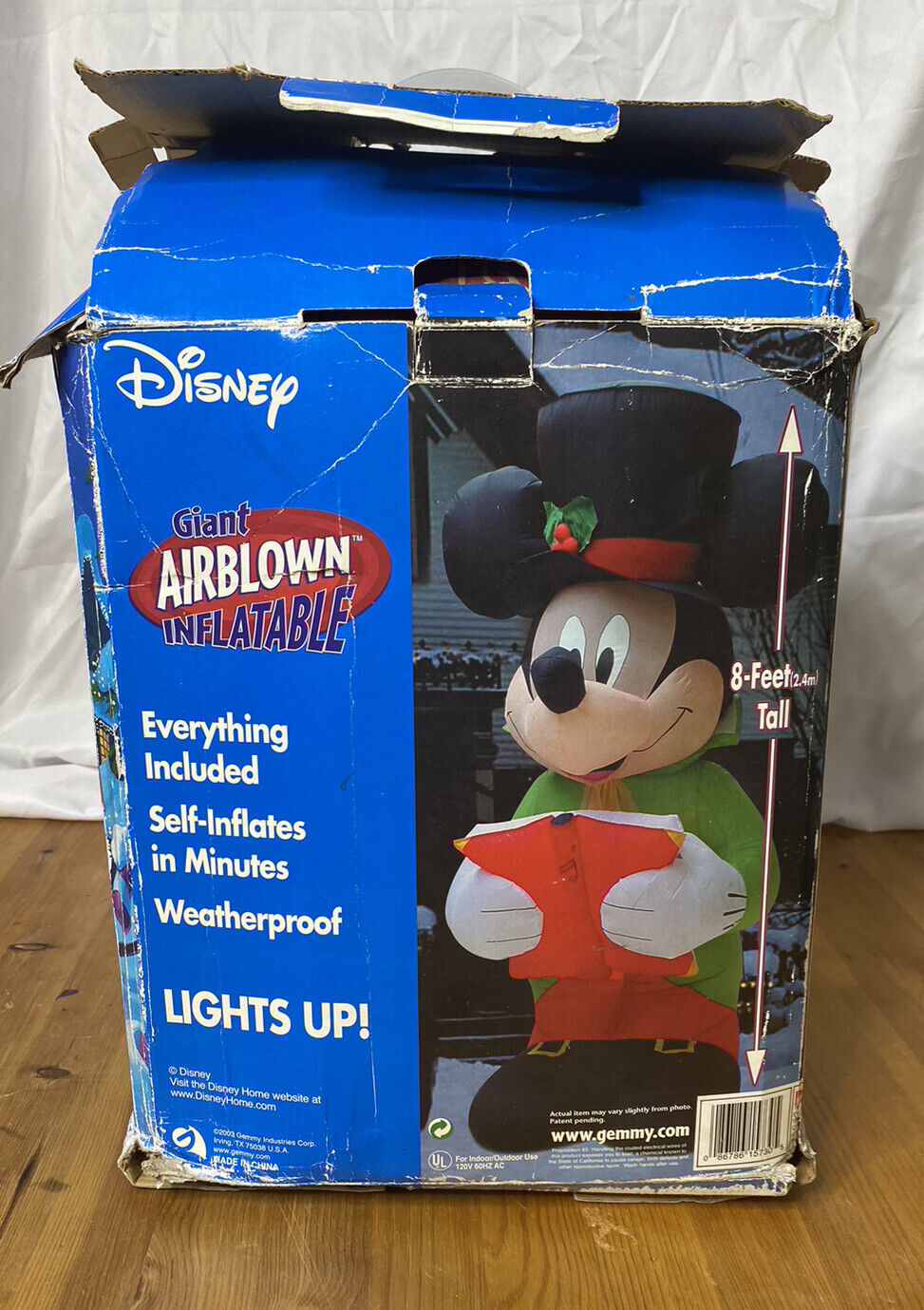 Disney 8’ RARE Gemmy Christmas Caroling Mickey Mouse Lighted Inflatable Carol