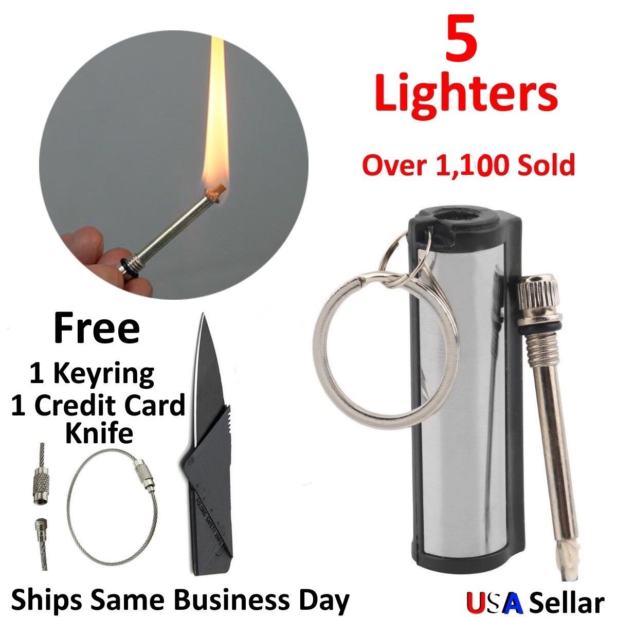 Striker Match Lighter Permanent Fire Starter Emergency Waterproof Survival LOT