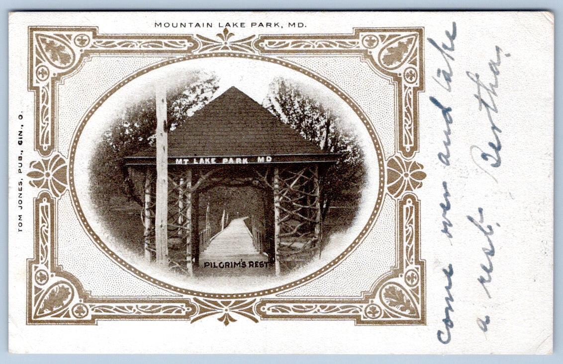 1906 MOUNTAIN LAKE PARK MARYLAND MD PILGRIM'S REST FANCY BORDER ANTIQUE POSTCARD