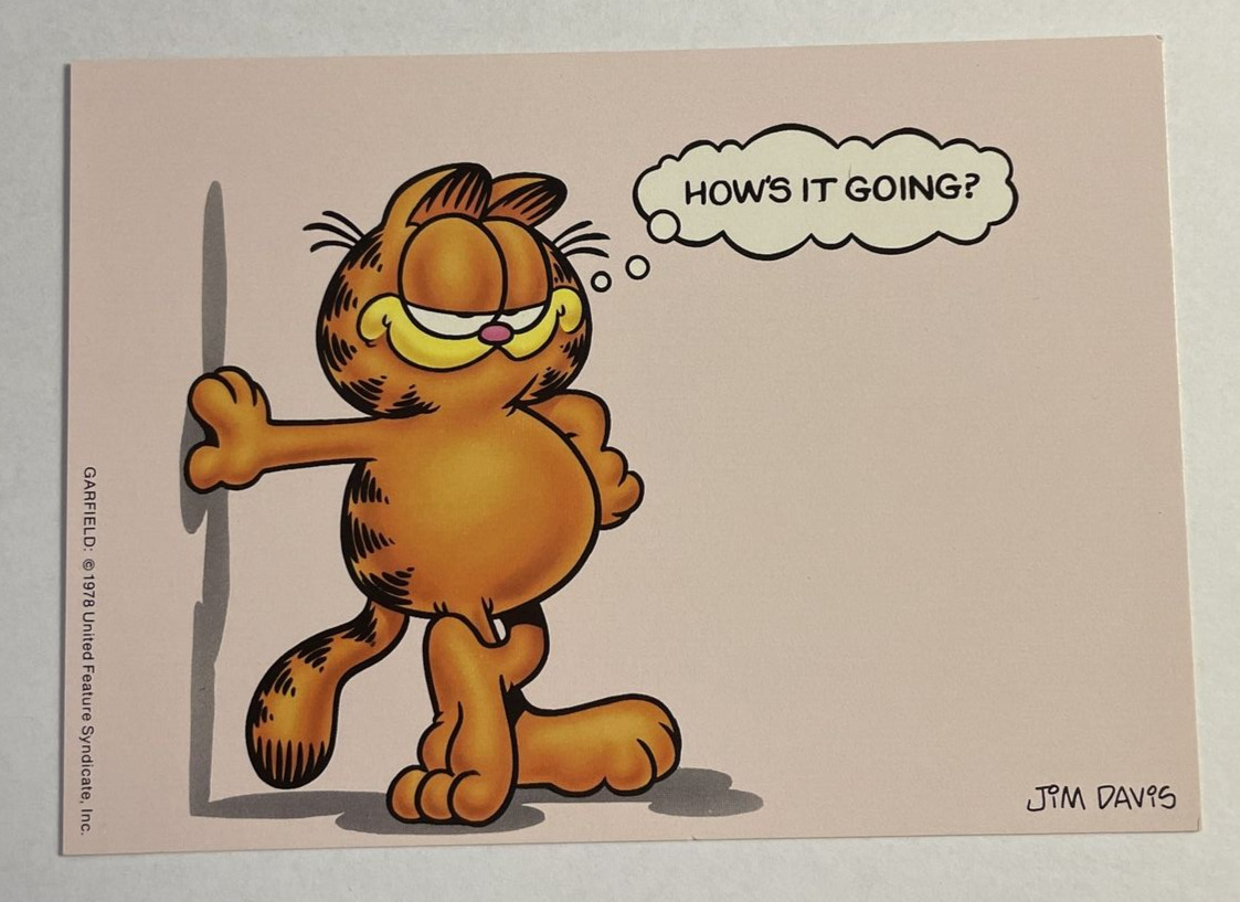 Garfield The Cat Vintage Postcard Jim Davis Postcard \